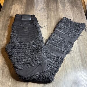 Valabasas Stacked Black Distressed Jeans